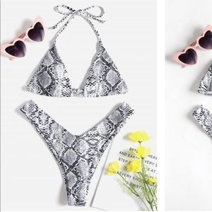 Zaful white snakeprint bikini